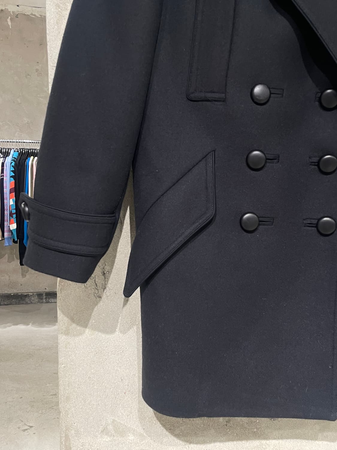 이자벨 마랑 블랙 더블 브레스티드 울 피코트 상품이미지4