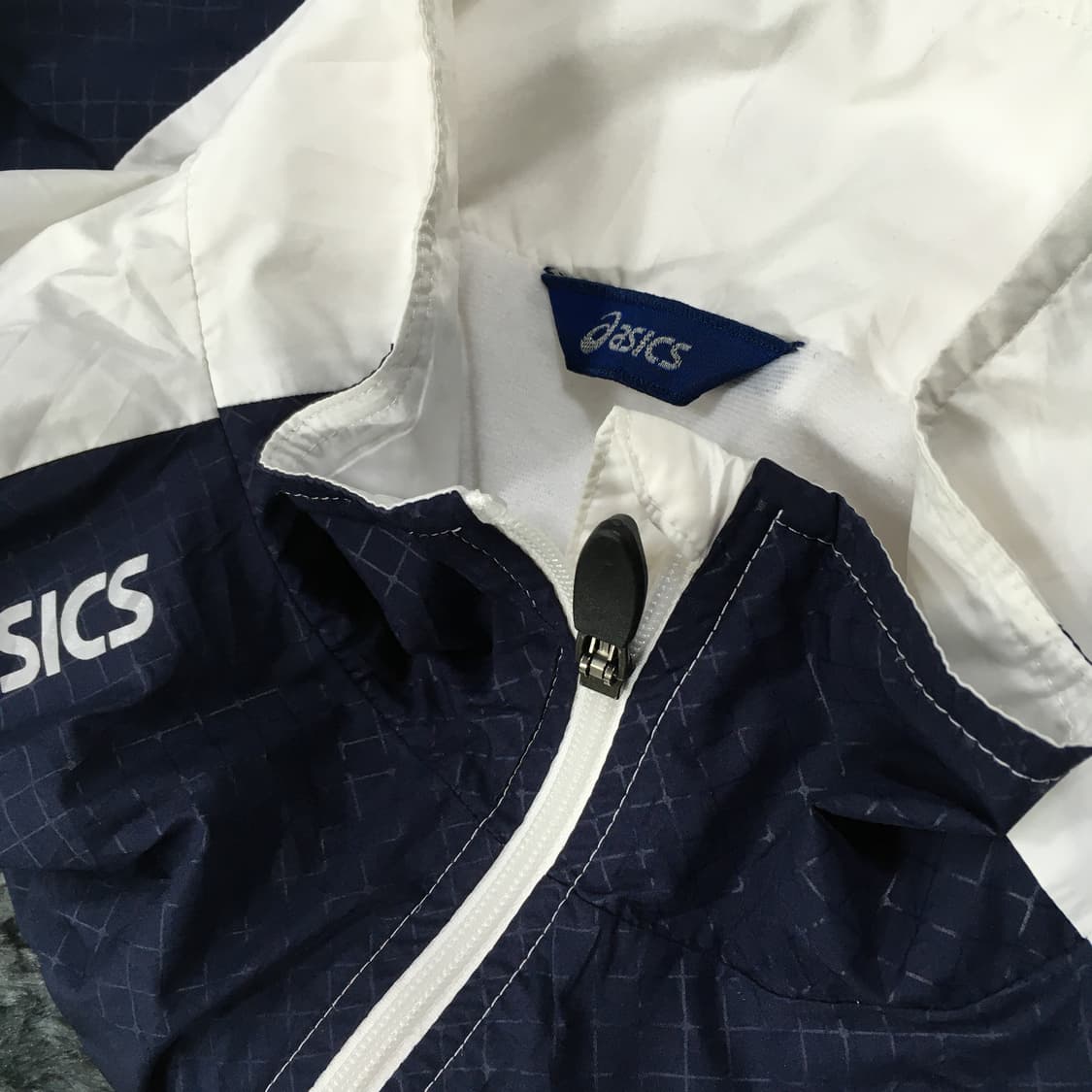 투티/A4 아식스 A77 JASPO M 바람막이 화이트 블랙 상품이미지4