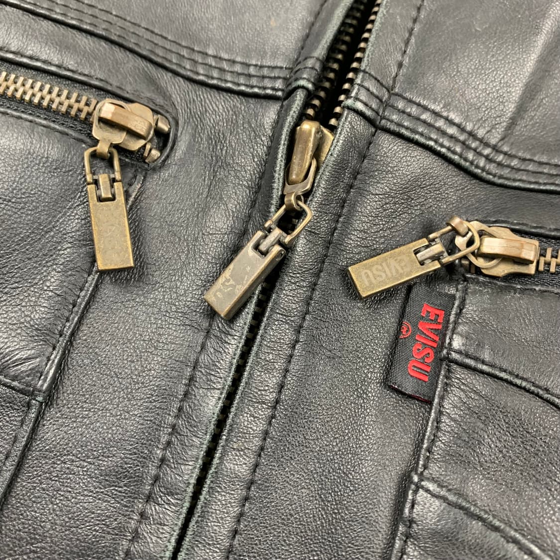 에비수 빈티지 양가죽 레더 자켓 블랙  상품이미지2