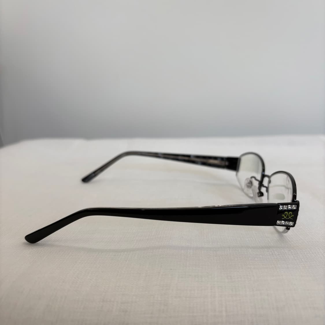 VENETIAN 블랙 큐빅 반무테 빈티지안경 상품이미지5