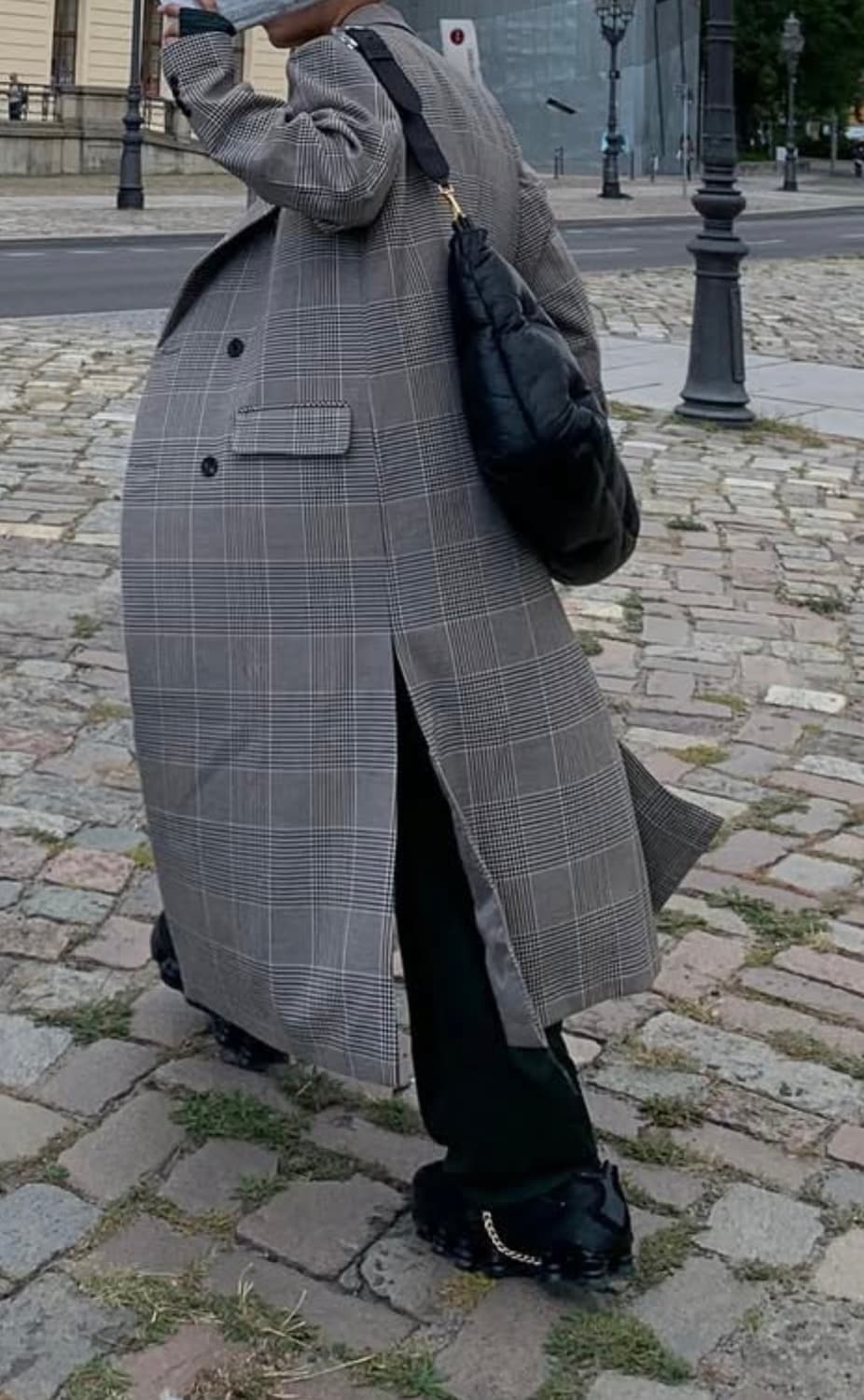 이든메이드 체크 롱 코트 상품이미지3