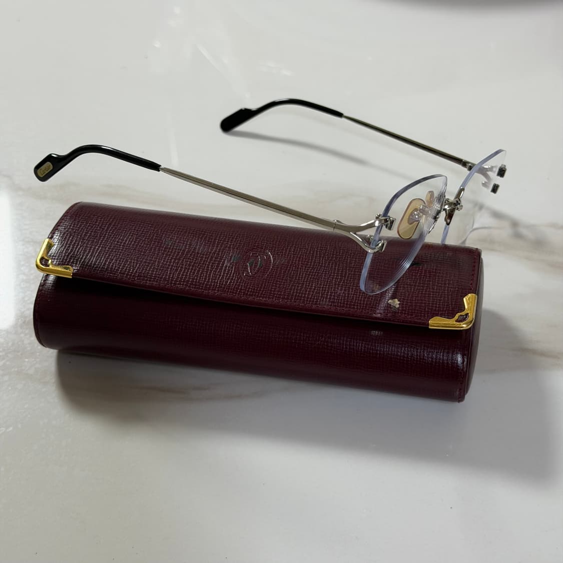 (OS) Cartier 까르띠에 무테 안경 은장 상품이미지3