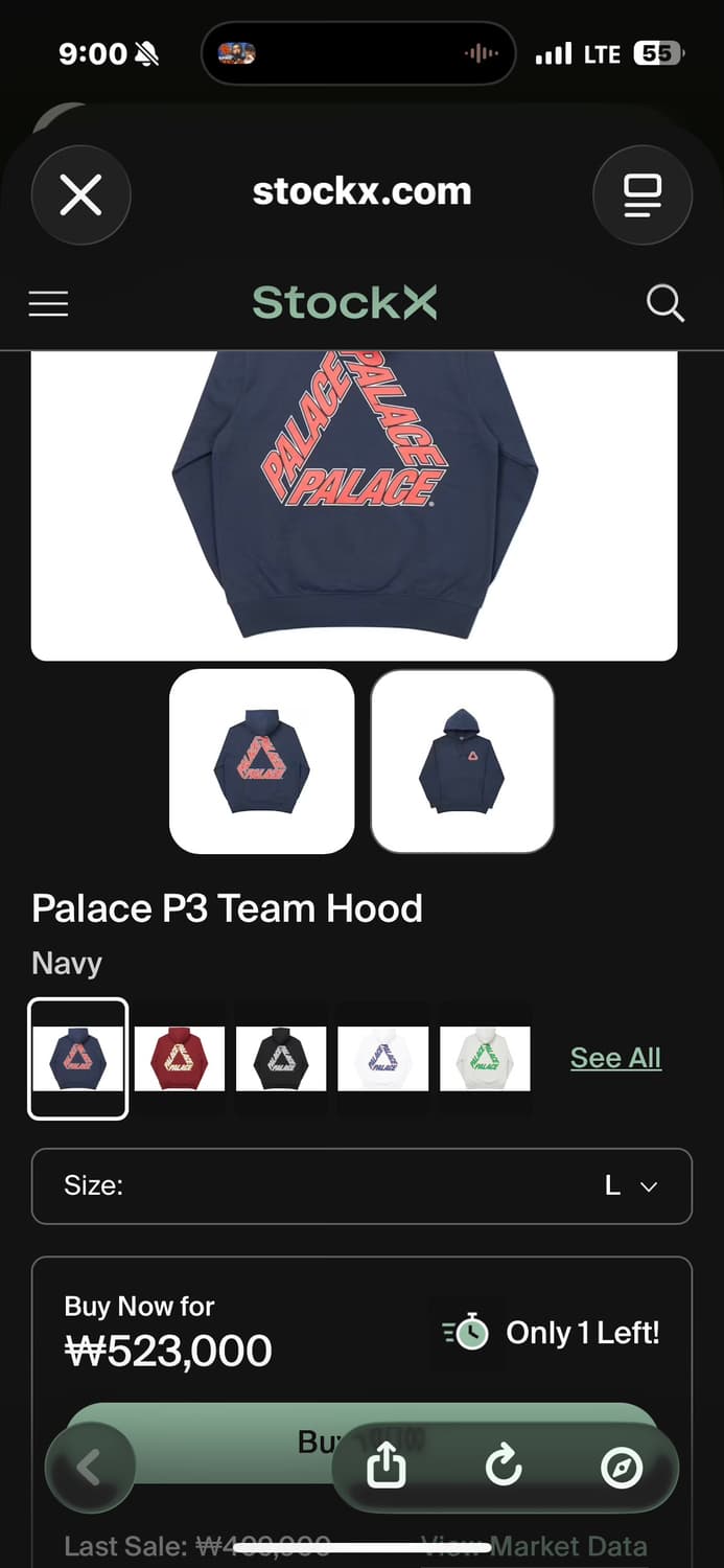 팔라스 [정품] 팀로고 (시세 48만) 후드티 스웻셔츠 M(103) 상품이미지2