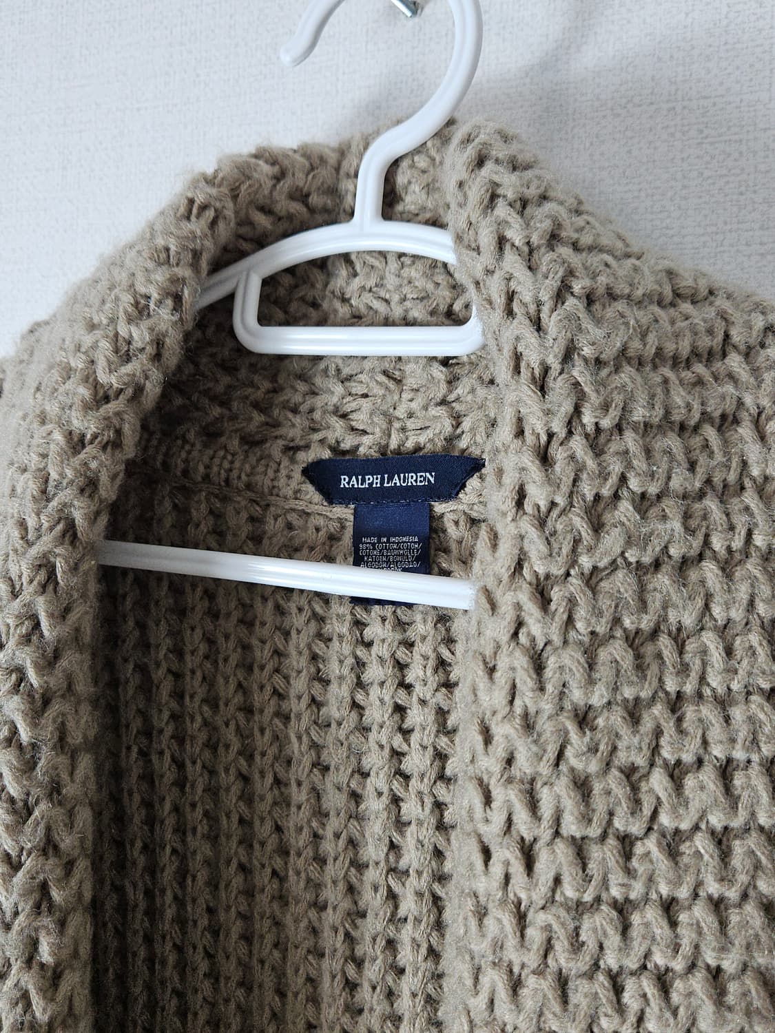 폴로 랄프로렌 숄카라 케이블 코트 가디건 니트 헤비 L 상품이미지2