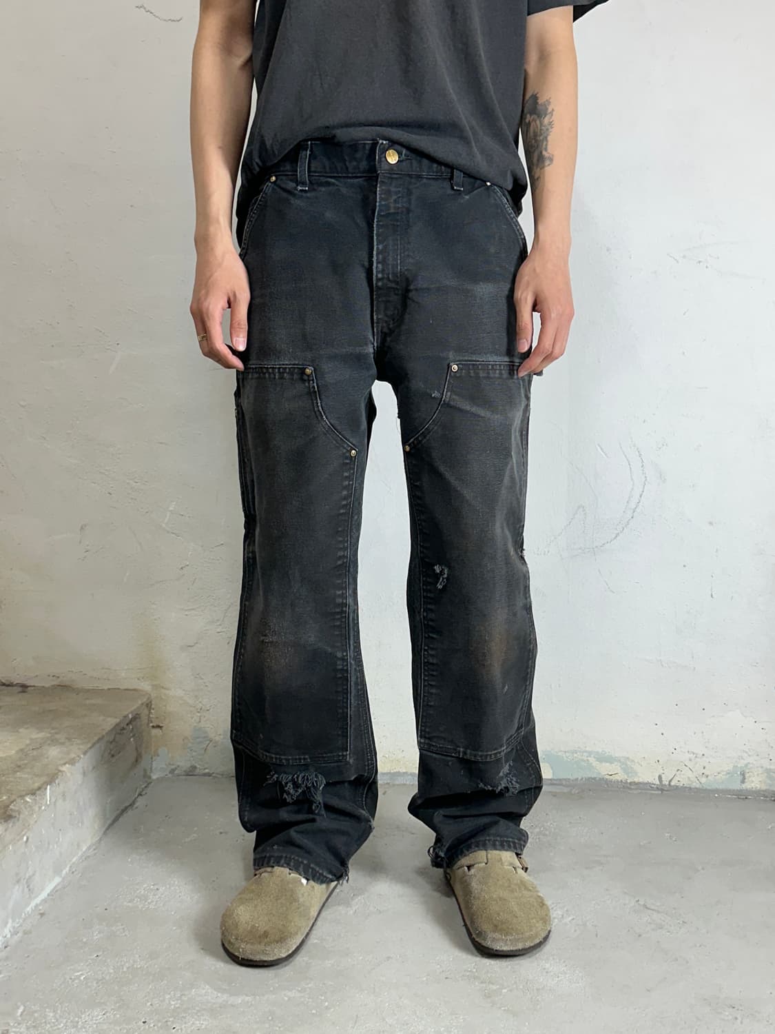 OG 칼하트 더블니 블랙 칼하트 B01 썩블니 상품이미지3