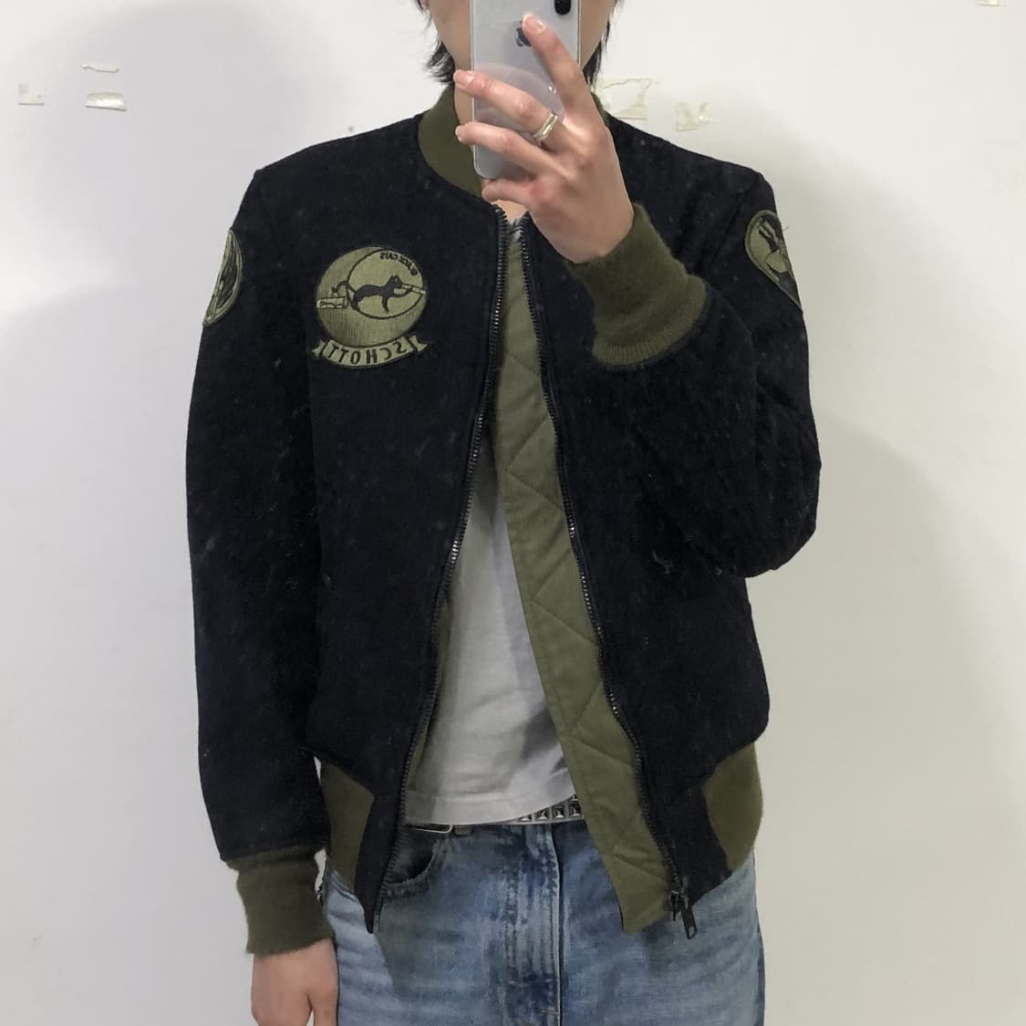 쇼트 블랙캣 미제 성조기 울바디 Ma-1  상품이미지3