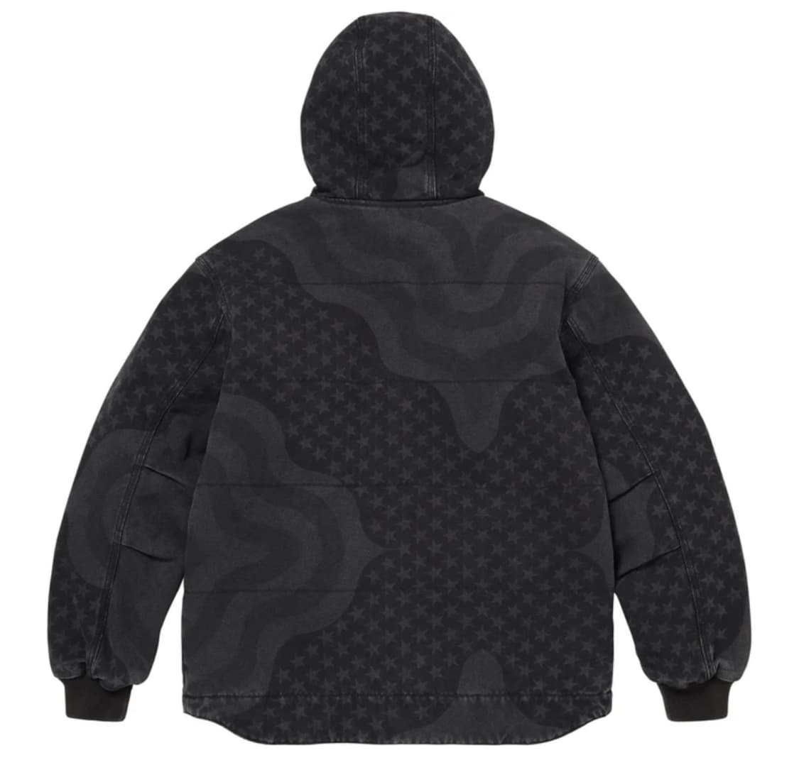 슈프림 플래그 퀼티드 후드 워크 자켓 블랙 - 26SS 상품이미지2