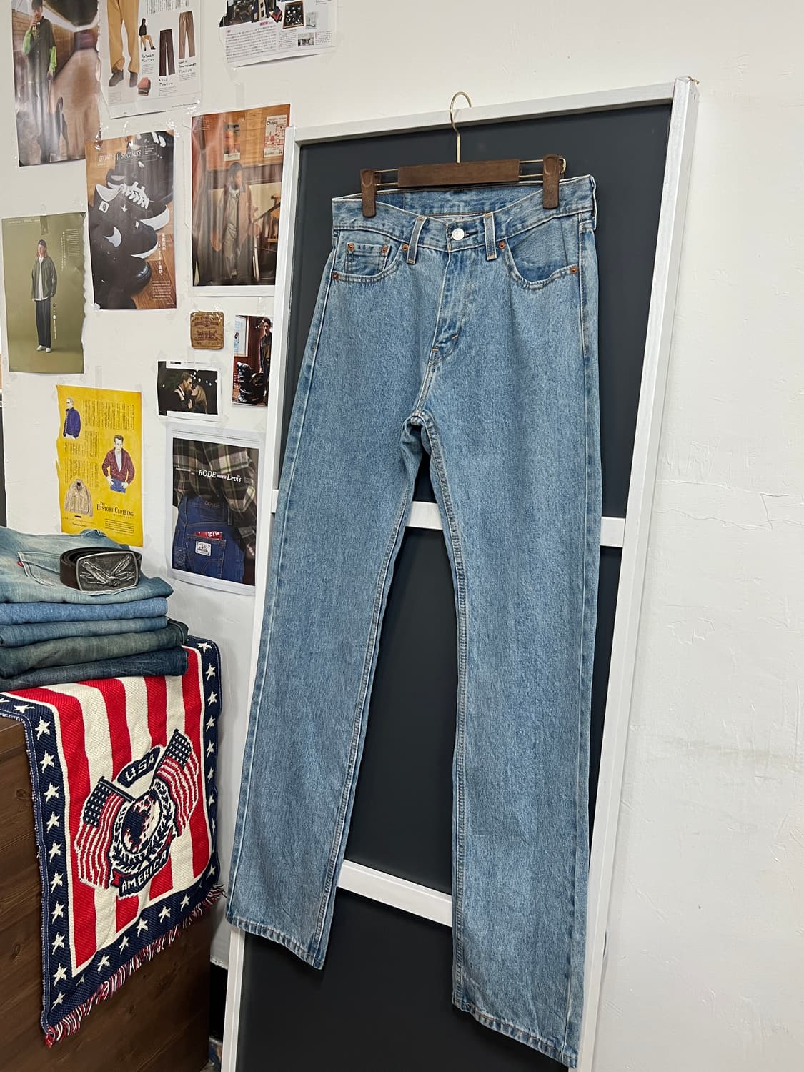 Levis 리바이스 505 레귤러 스트레이트 연청 데님 팬츠 상품이미지8