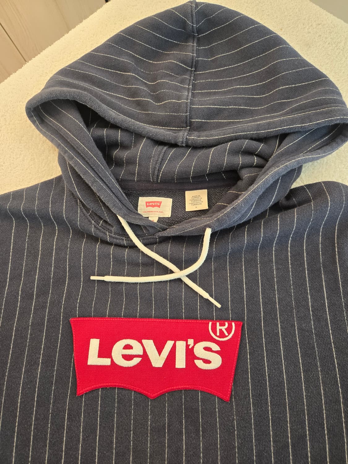 리바이스 스트라이프 후드티 네이비 M 상품이미지4