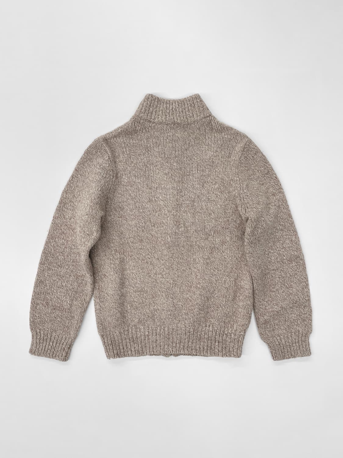 빈티지 엘엘빈 멜란지 핑크 베이지 램스울 풀 집 니트 가디건 상품이미지3