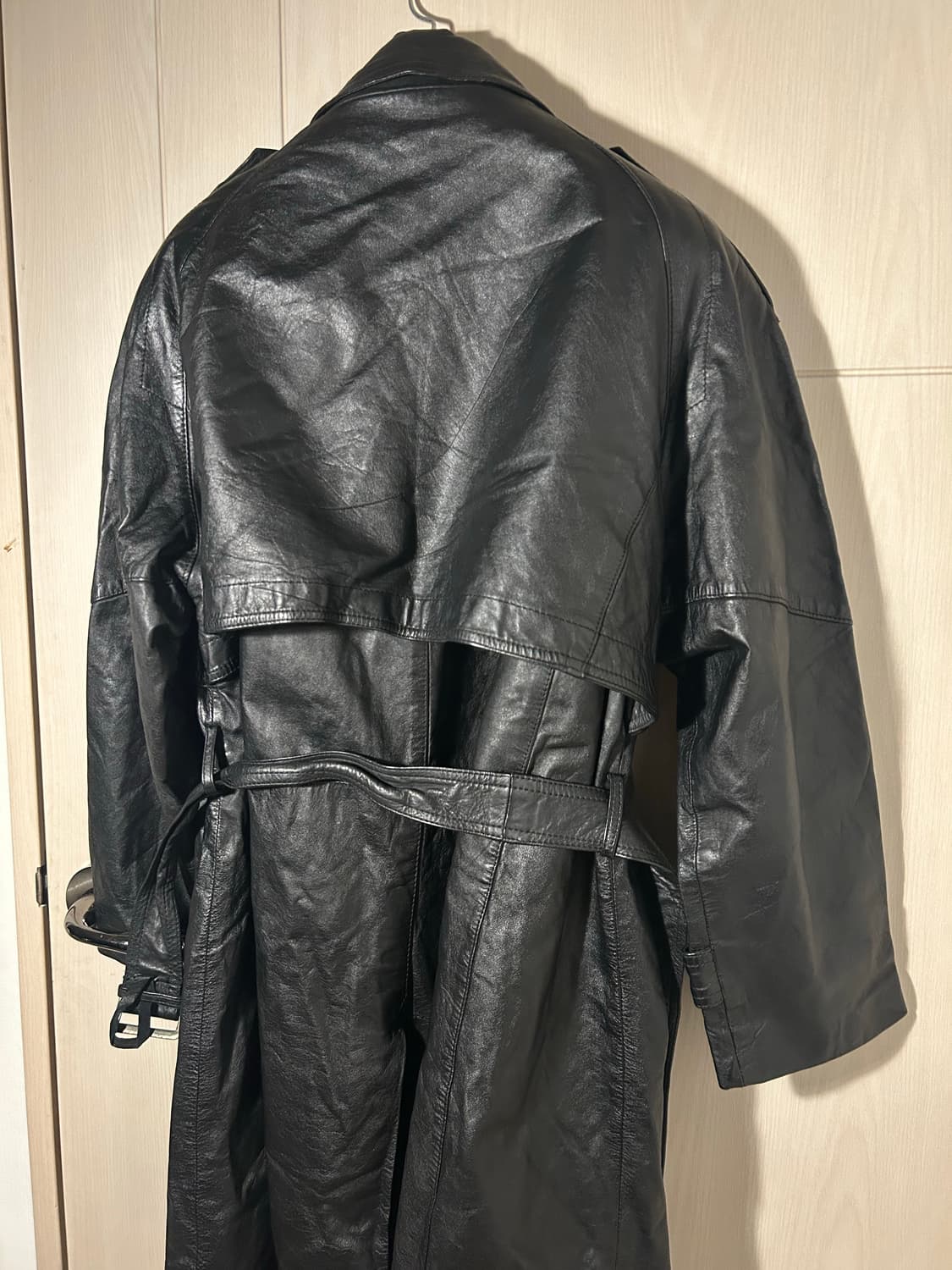 Sheep Skin Leather Long Trench Coat 상품이미지6