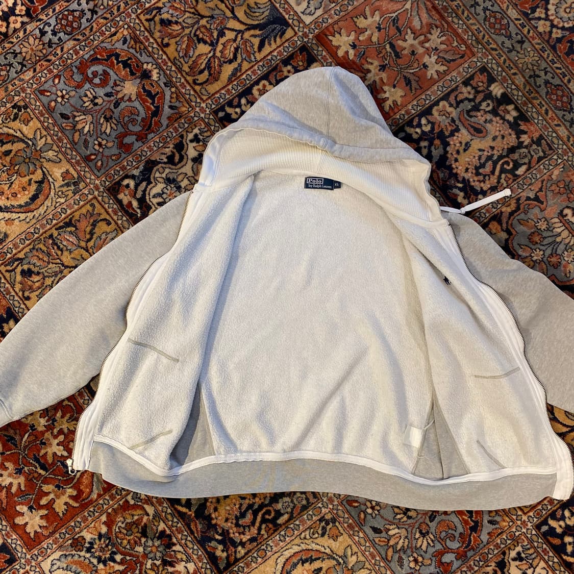 🌊Polo thermal hoodie grey-navypony XL 상품이미지3