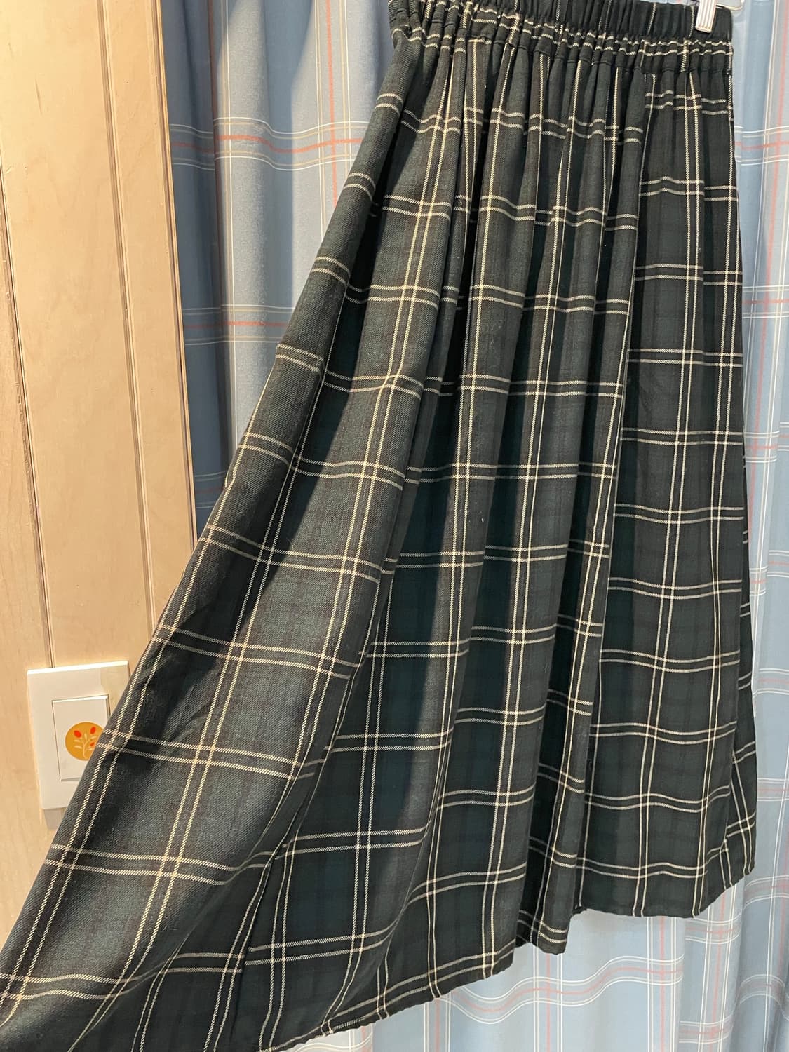 일본빈티지 체크 롱스커트 상품이미지4