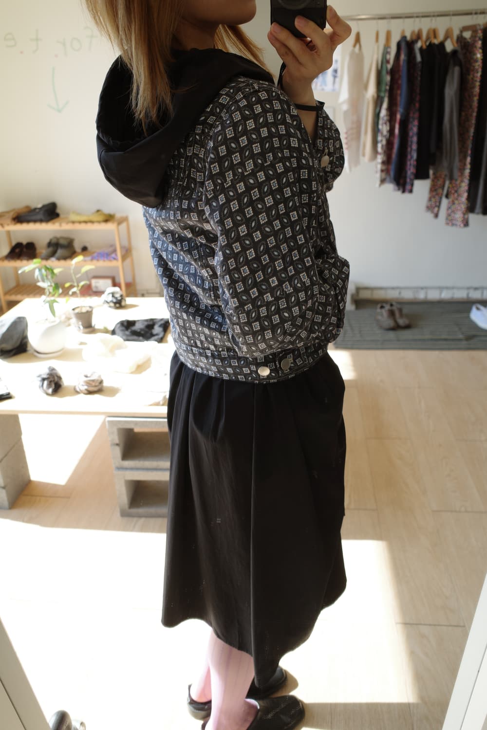 후드 셔링 원피스  상품이미지5