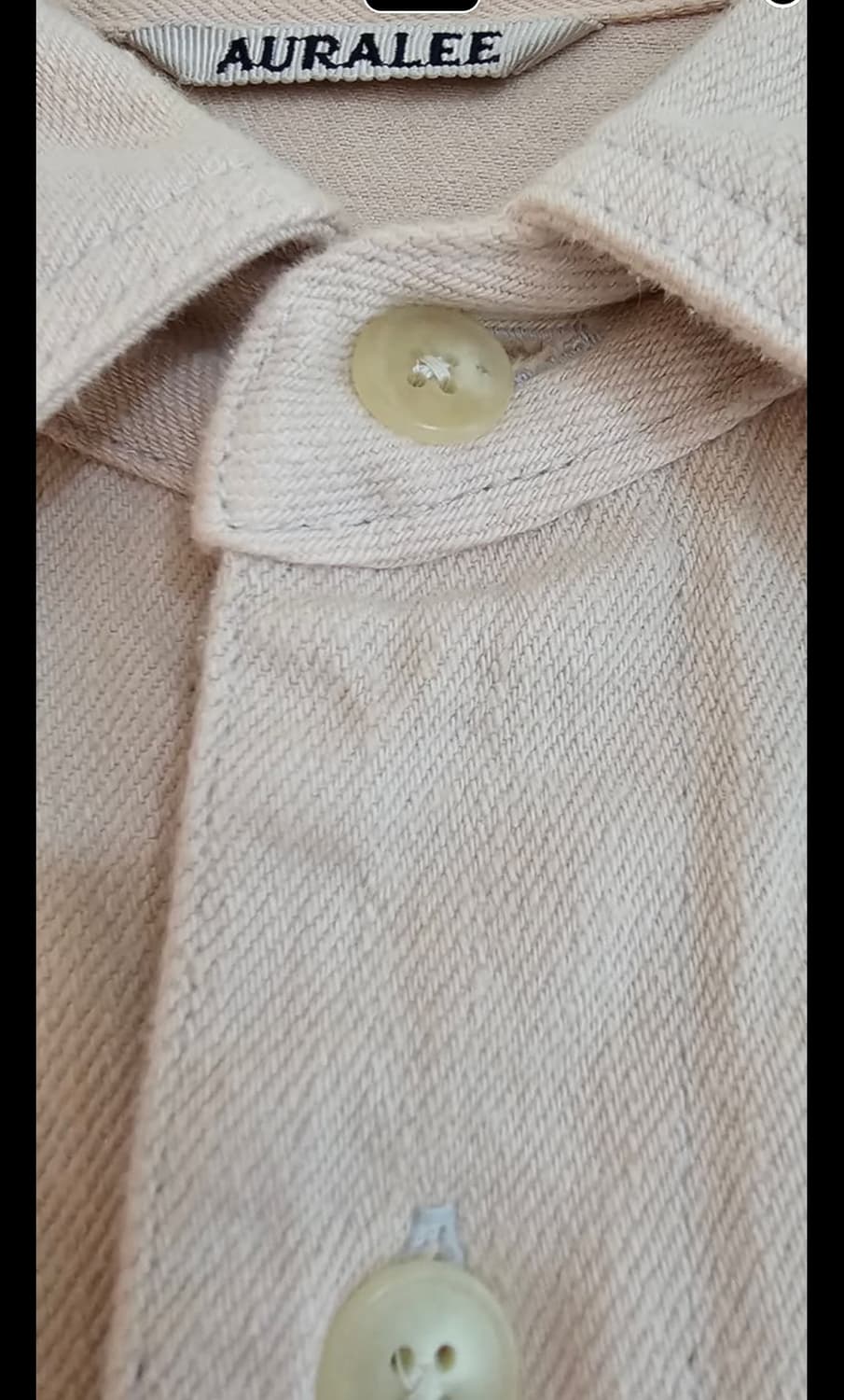 오라리 보태니컬 셀비지 데님 셔츠 블루종 핑크 상품이미지3