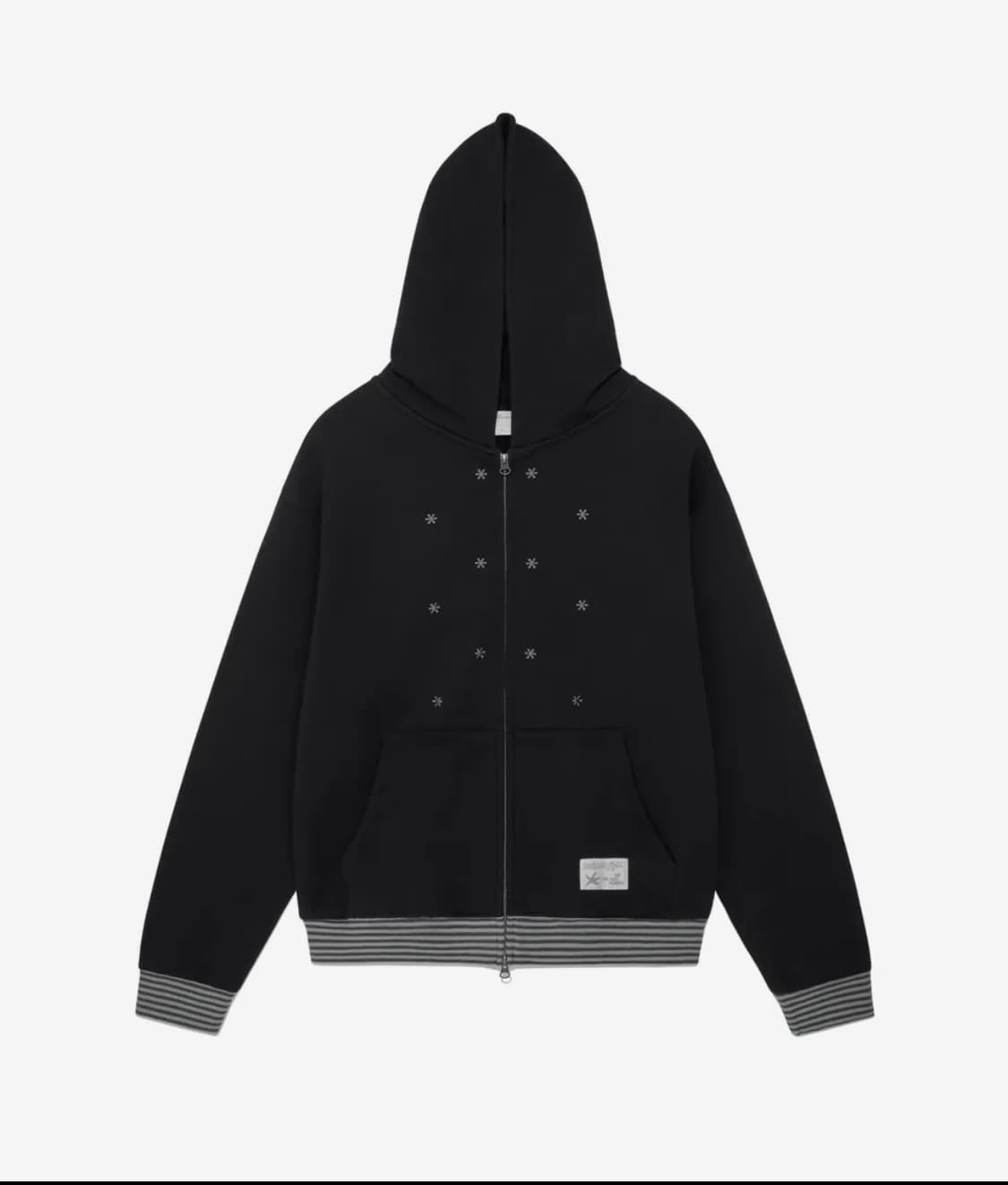 더콜디스모먼트 snow stripe hooded zip-up (black 상품이미지1