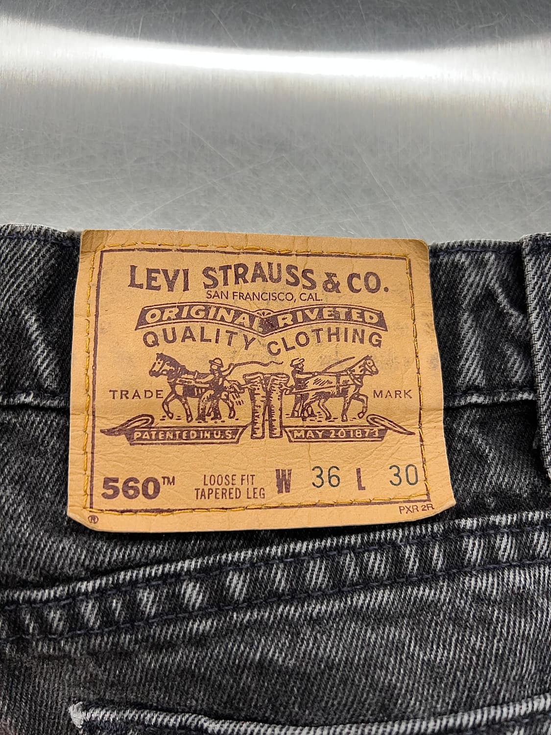 리바이스 560 가먼트 워시 릴렉스 오렌지 탭 데님 팬츠 상품이미지9