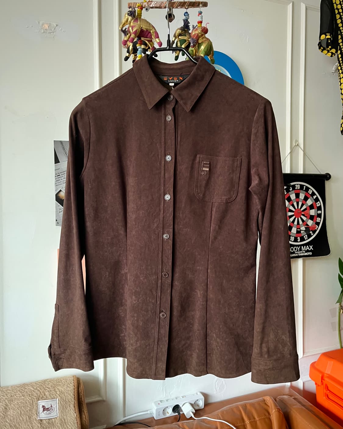 Old KRIZIA Peach-Skin Suede Shirt 상품이미지3