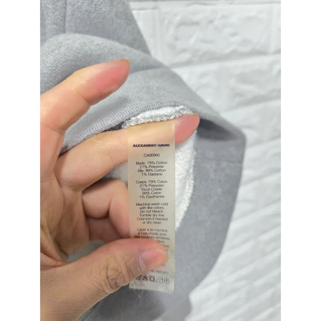 택포) 알렉산더왕 회색 맨투맨 M 상품이미지3