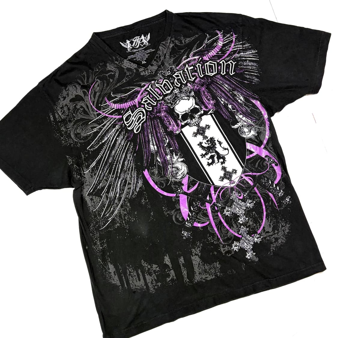 스컬 블랙 빈티지 반팔 XL 상품이미지2