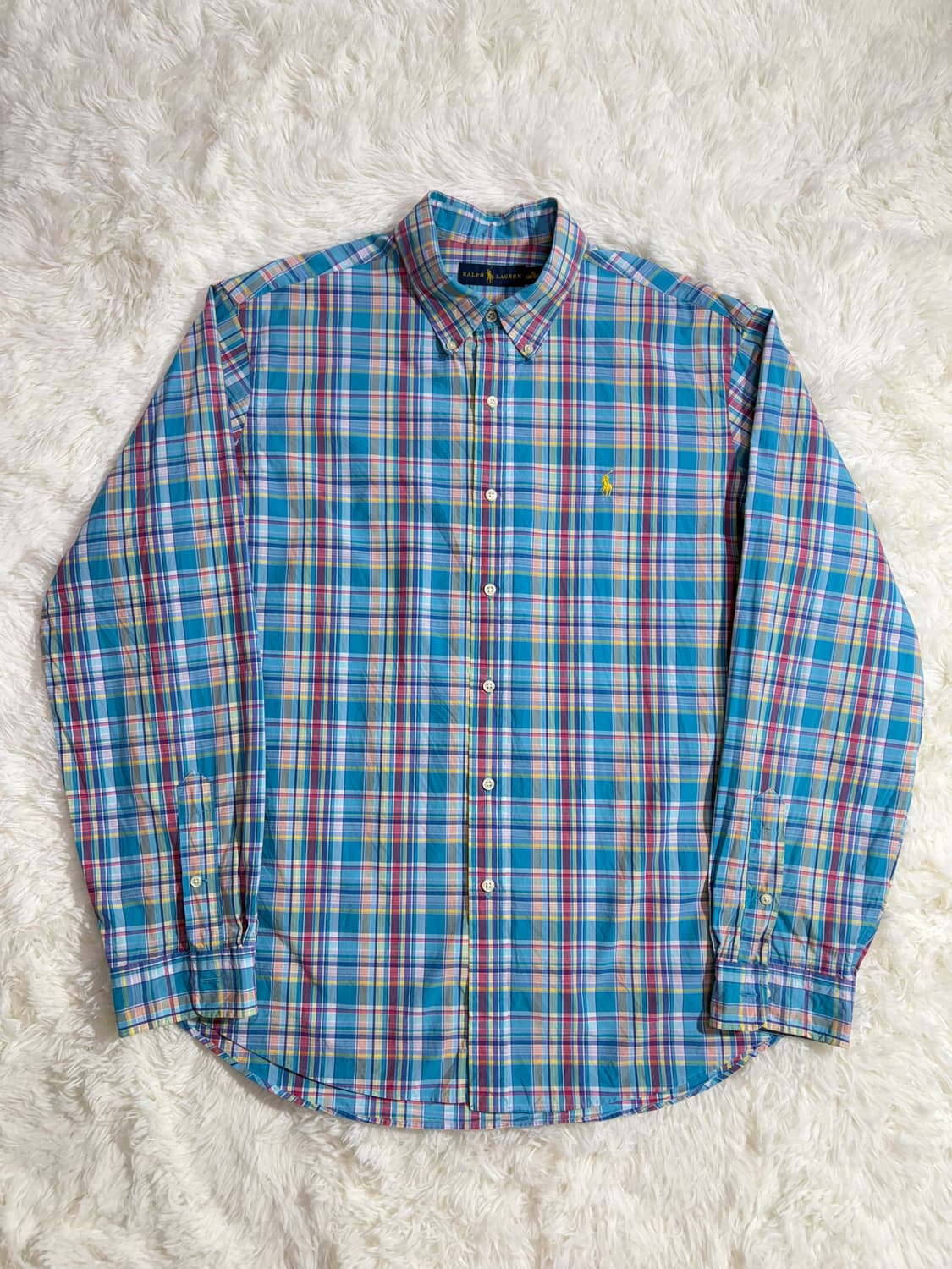 폴로 랄프로렌 옐로우포니 멀티체크 셔츠 상품이미지4