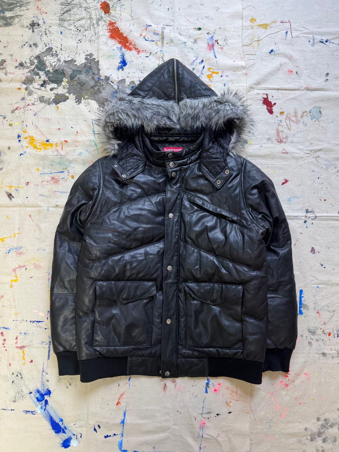 Fw07 슈프림 레더 다운 자켓 상품이미지1