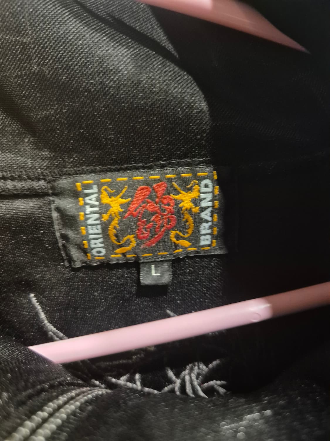 용 자수 파이톤 패턴 블랙 트레이닝 반팔 집업 오리엔탈 상품이미지7