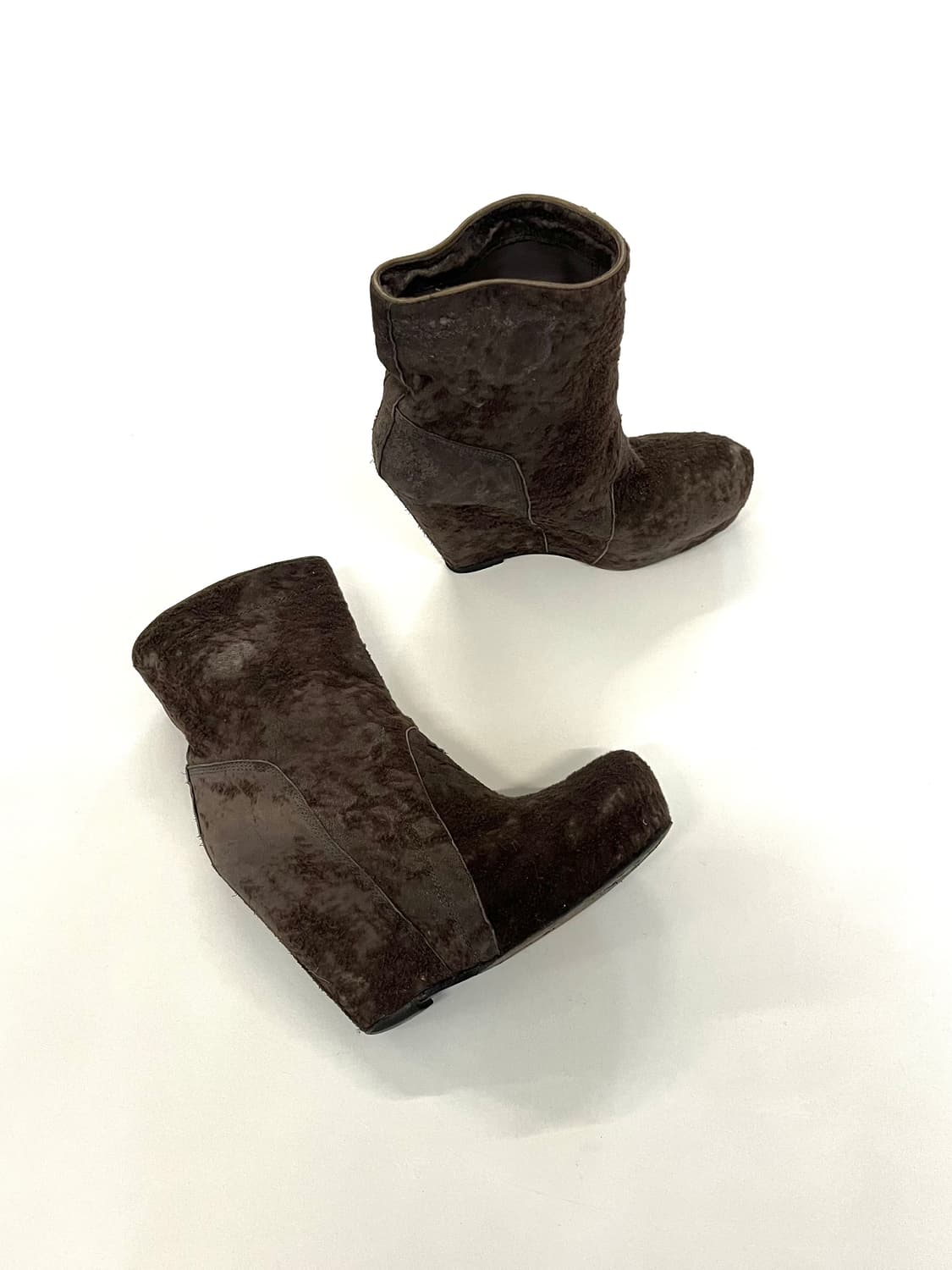 릭오웬스 2014FW 런웨이 디스트레스드 시어링 모터 부츠 상품이미지3