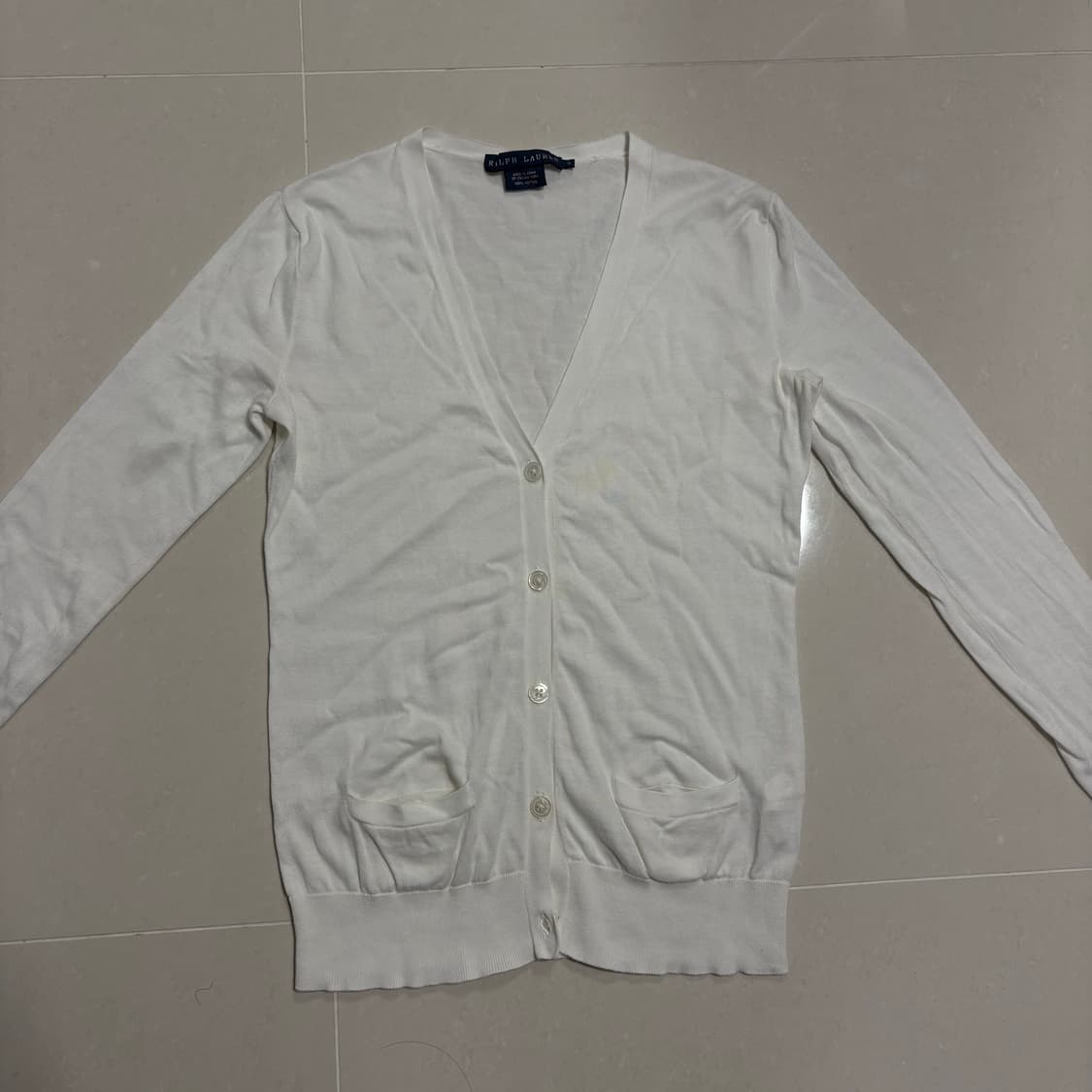 정품 폴로 랄프로렌 여성 화이트 코튼 니트 가디건 상품이미지2