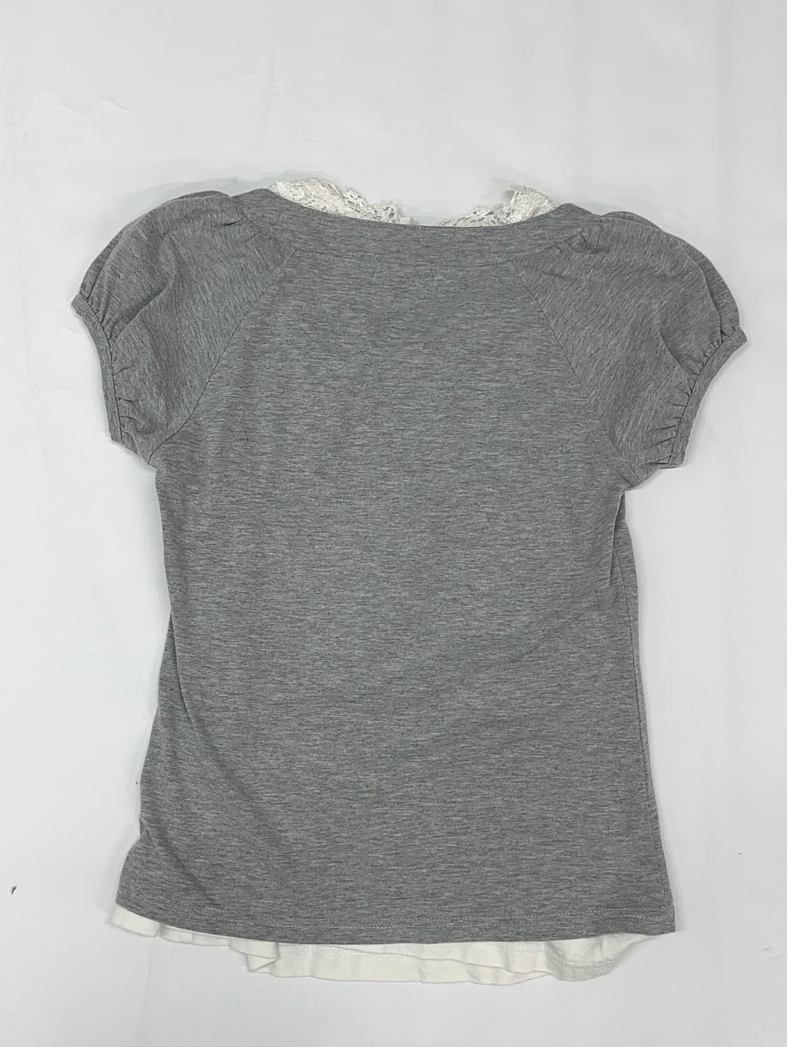 🎀사와코의 히메 갸루 코디세트🎀  스퀘어넥 레이스 반팔티셔츠 퍼프소매 상품이미지4