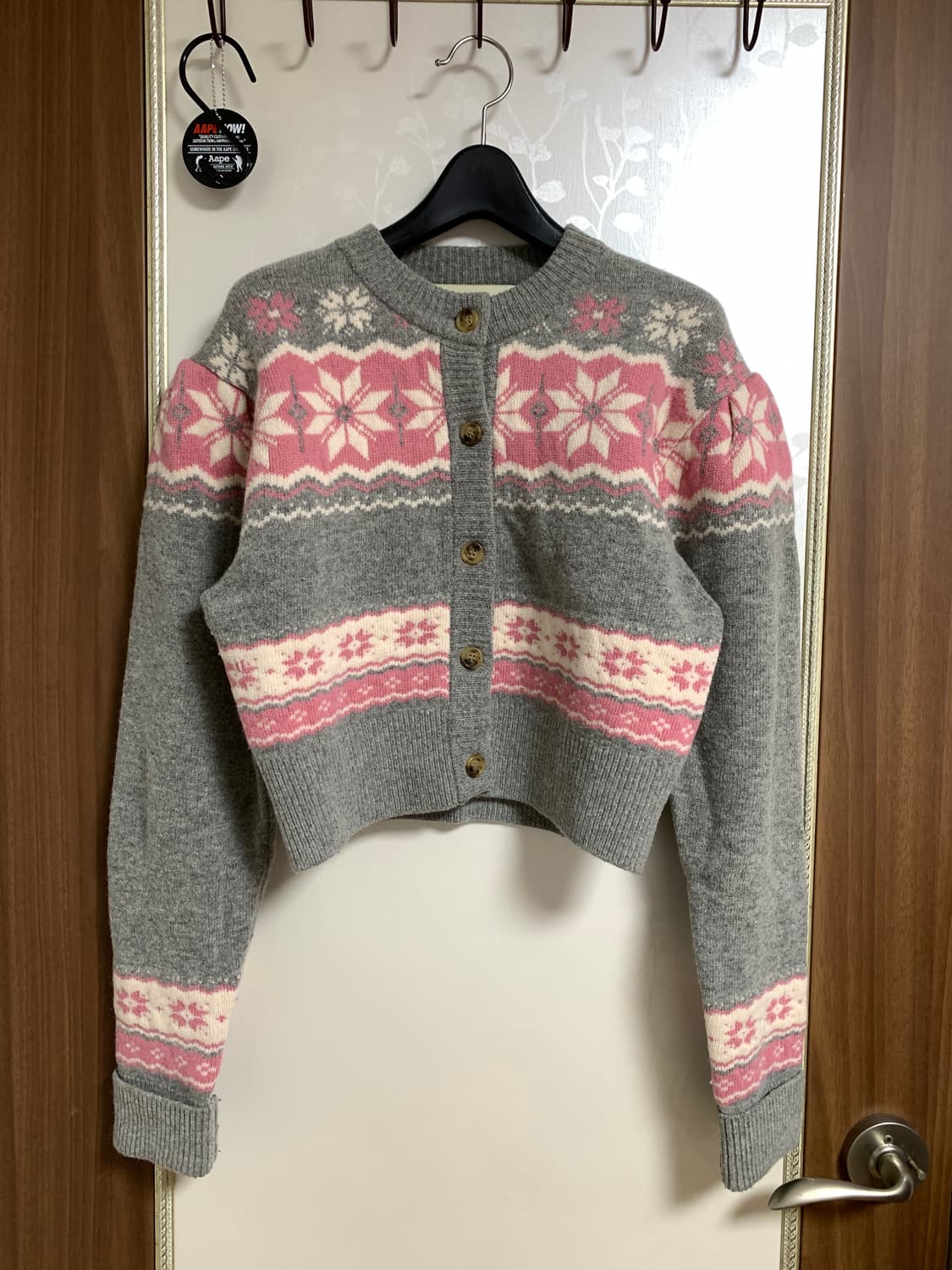 인스턴트펑크 자카드 울 가디건 그레이 상품이미지5