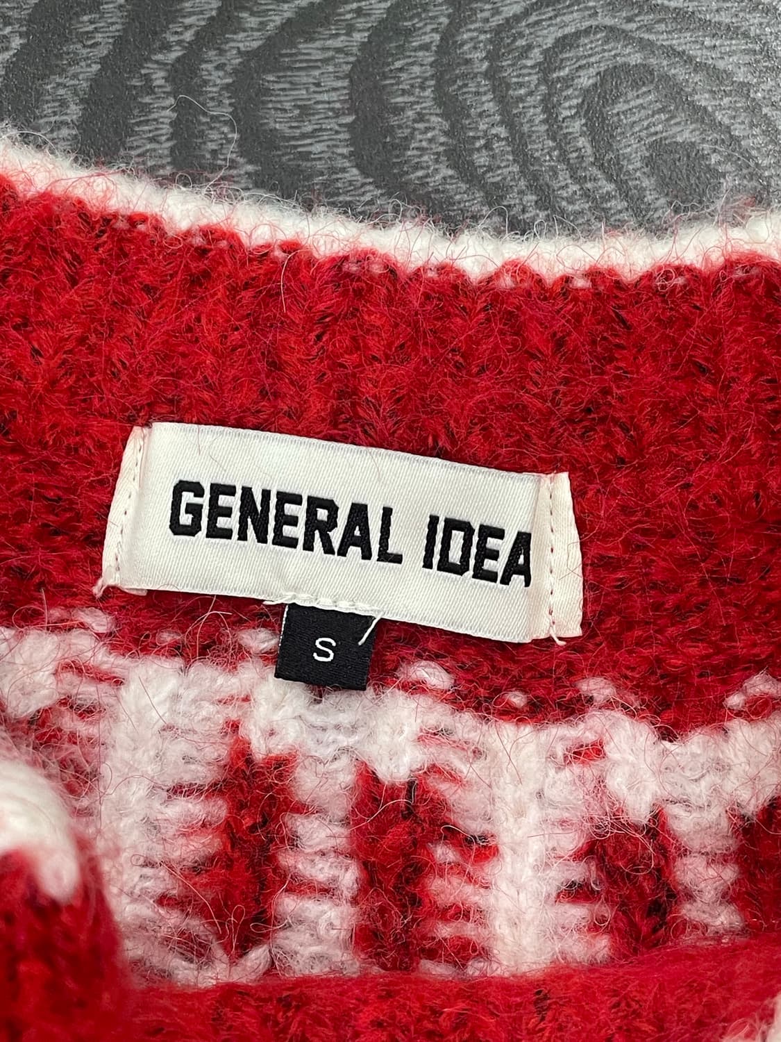 제너럴 아이디어 general idea 울 노르딕 더플 가디건 레드 상품이미지3