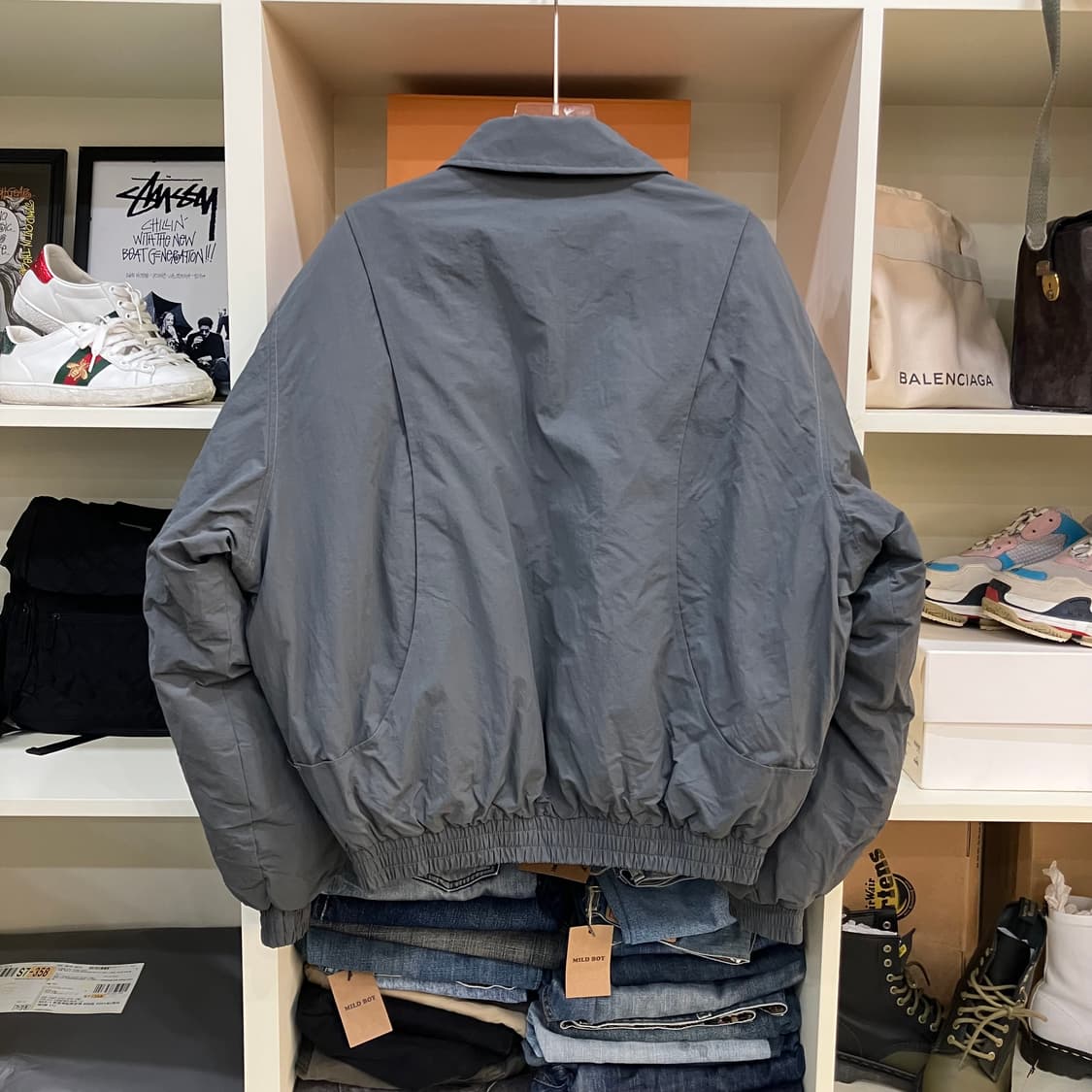 커스텀어클락 그레이 블루종 패딩 점퍼 M 상품이미지3