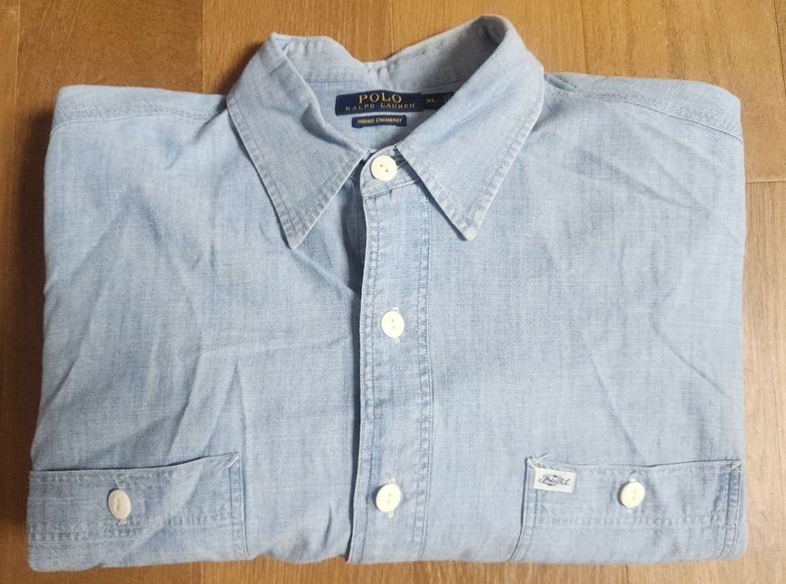 폴로 랄프로렌 샴브레이 데님 투포켓 셔츠(XL) 상품이미지2