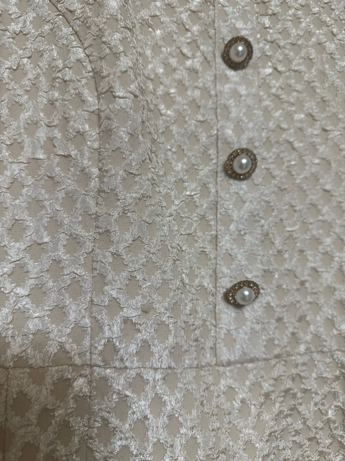 치크라인아이보리 진주 버튼 플레어 고퀄원피스 상품이미지7