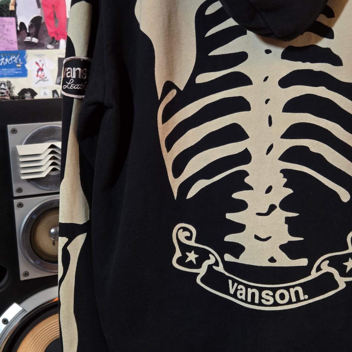 밴슨 레더 본 프린팅 풀 마스크 워머 후드집업 상품이미지5