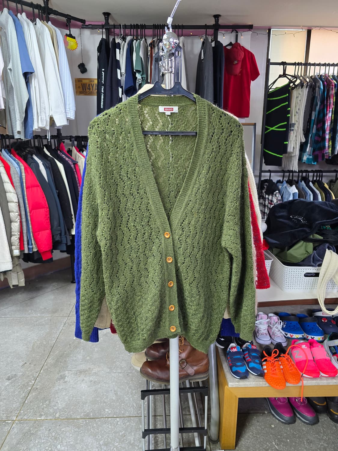 DECO 올리브색 브이넥 가디건 (1323) 상품이미지1