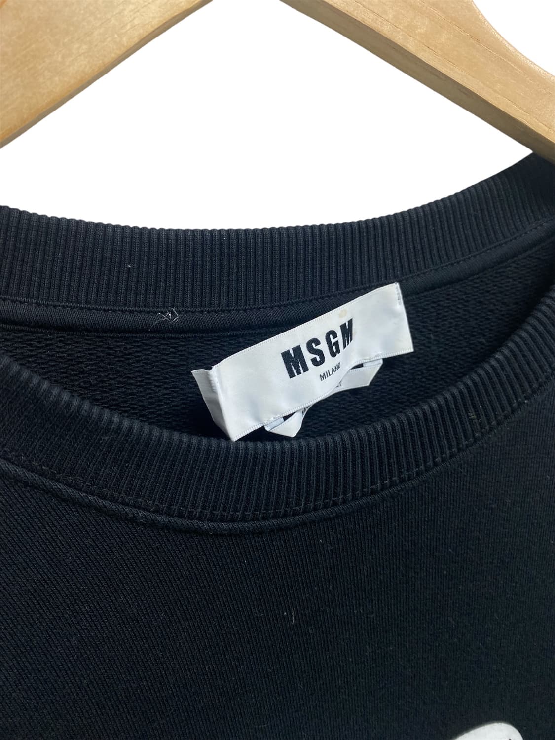 MSGM 브러쉬드 로고 블랙 코튼 스웨트 XL 상품이미지4