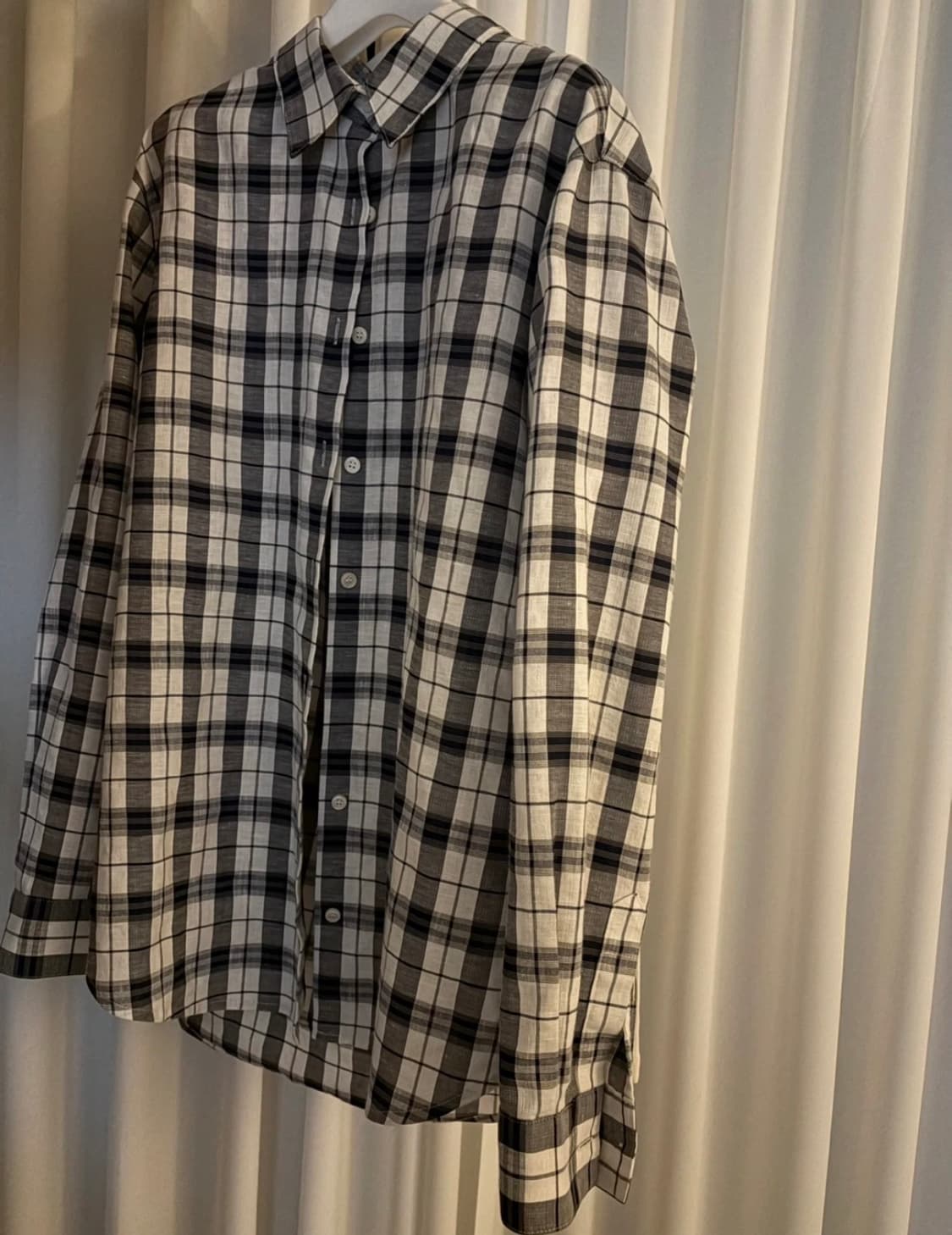 오르 리넨 체크 셔츠 상품이미지1