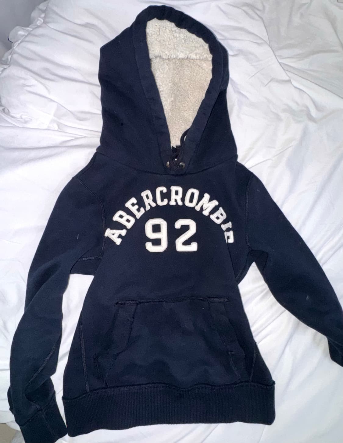 아베크롬비 양털 네이비 원형로고 후드티 후드집업  상품이미지1