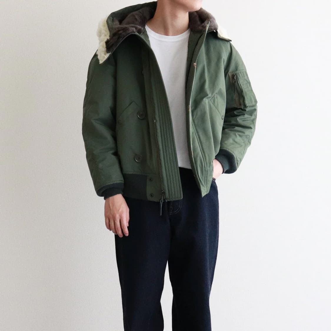 시오타 수빈 코튼 나일론 트윌 N-2B 자켓 5사이즈 그린 상품이미지2