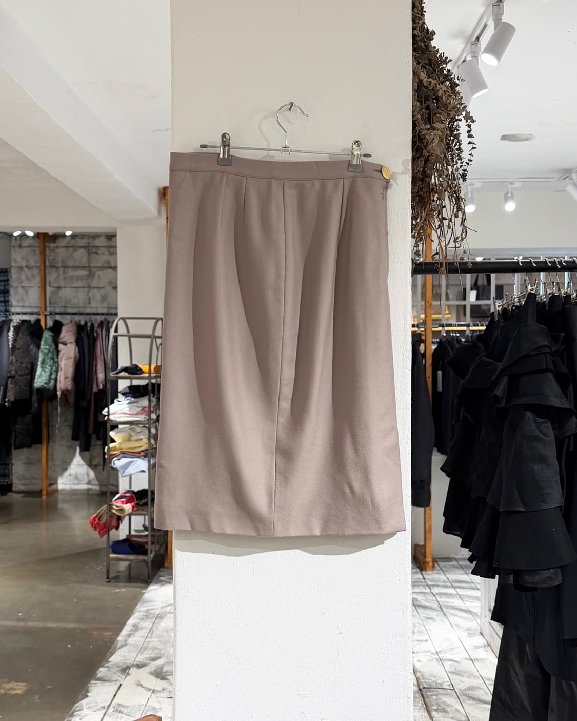 크리스찬 디올 핑크베이지 울 미디 스커트 상품이미지1