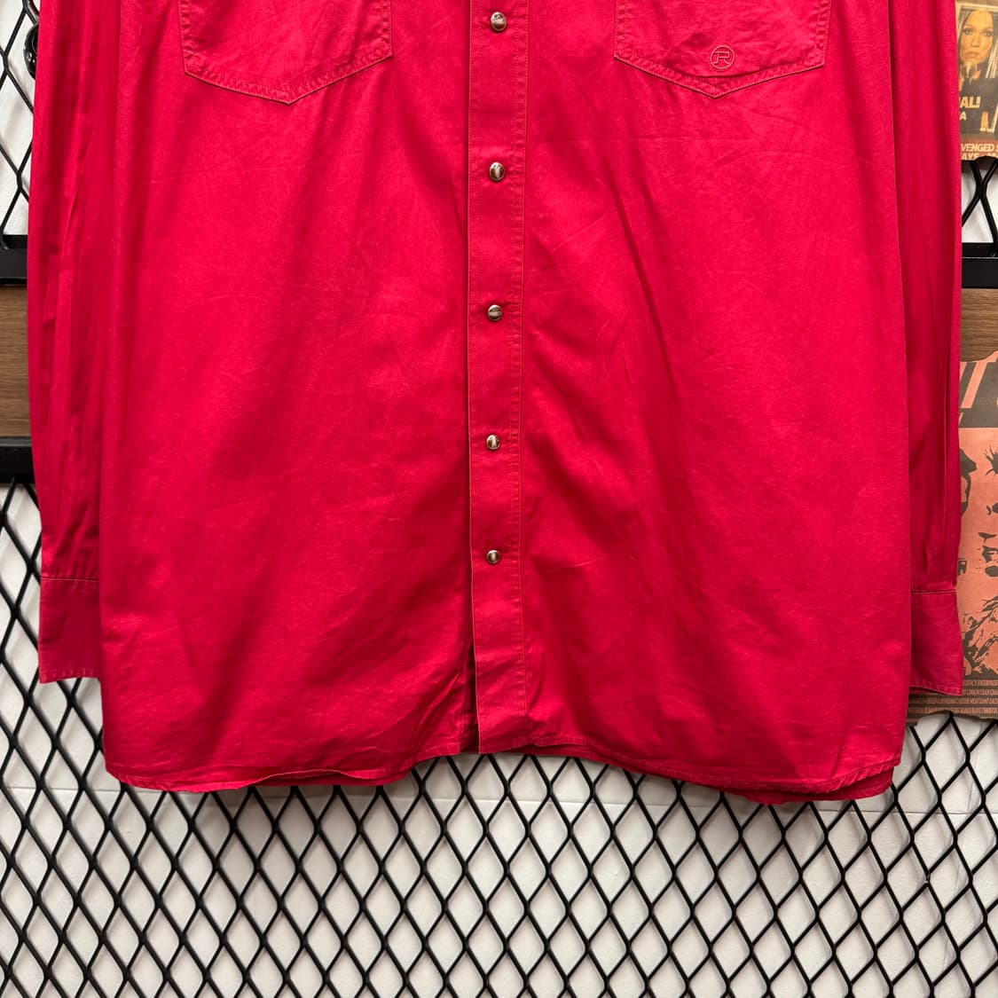 00s USA VINTAGE 닷지 웨스턴 셔츠 후면 로고 포인트 레드 상품이미지4