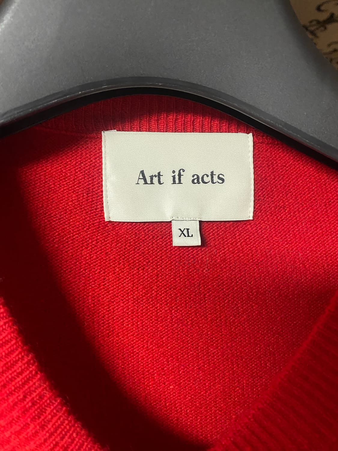 아트이프액츠 울가먼트 라운드 넥 가디건 레드 XL 상품이미지2