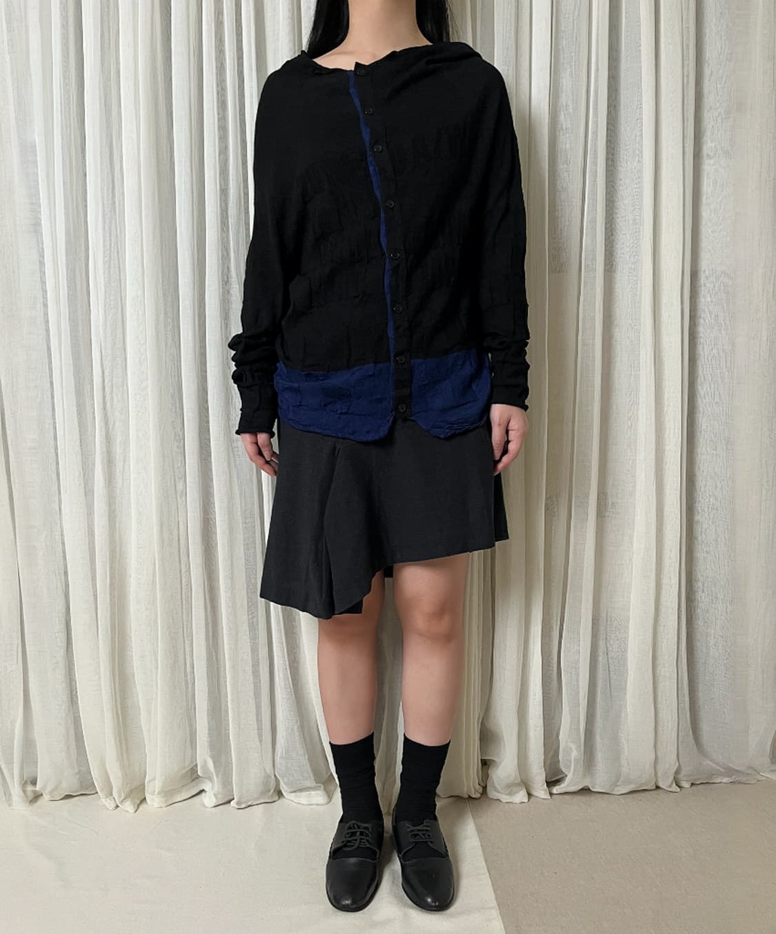 요지야마모토 레터링 자가드 패널 가디건 Yohji yamamoto 상품이미지2