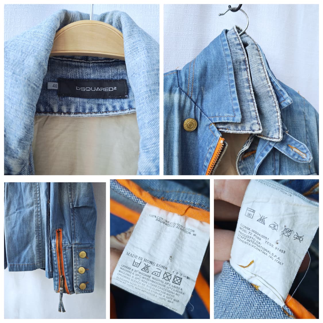디스퀘어드2 페이크 레이어드 데님 자켓 46사이즈 상품이미지10