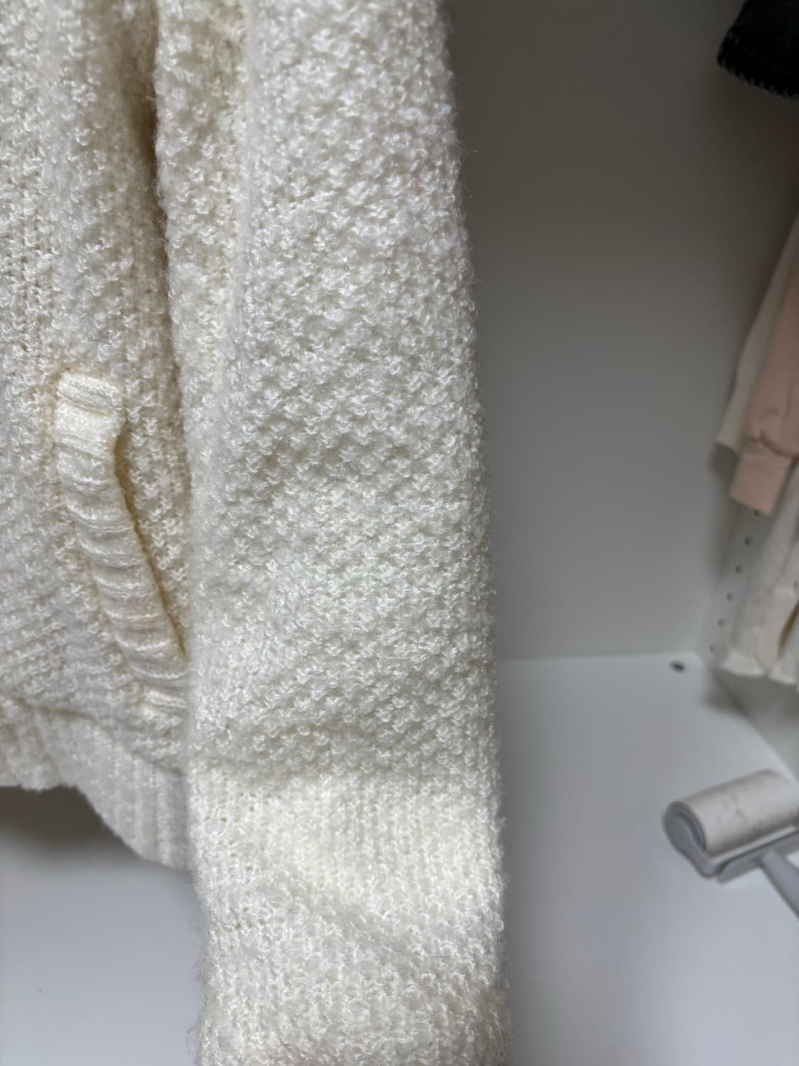 Cecil McBee 세실맥비 아이보리 퍼 니트자켓 M 금장 큐빅 갸루 상품이미지5