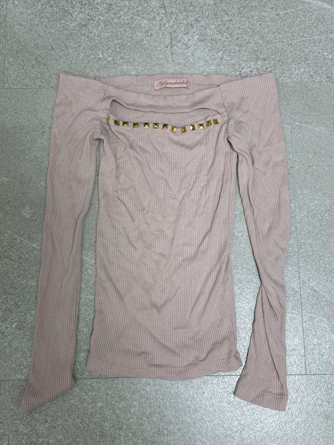 Gold studs top (baby pink) 상품이미지2
