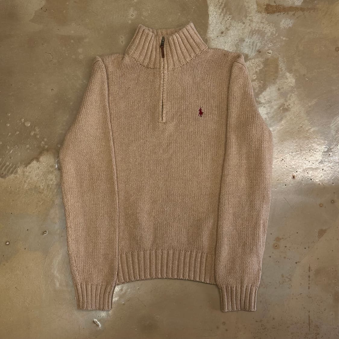 S 폴로랄프로렌 베이지 코튼 반집업 니트 상품이미지2