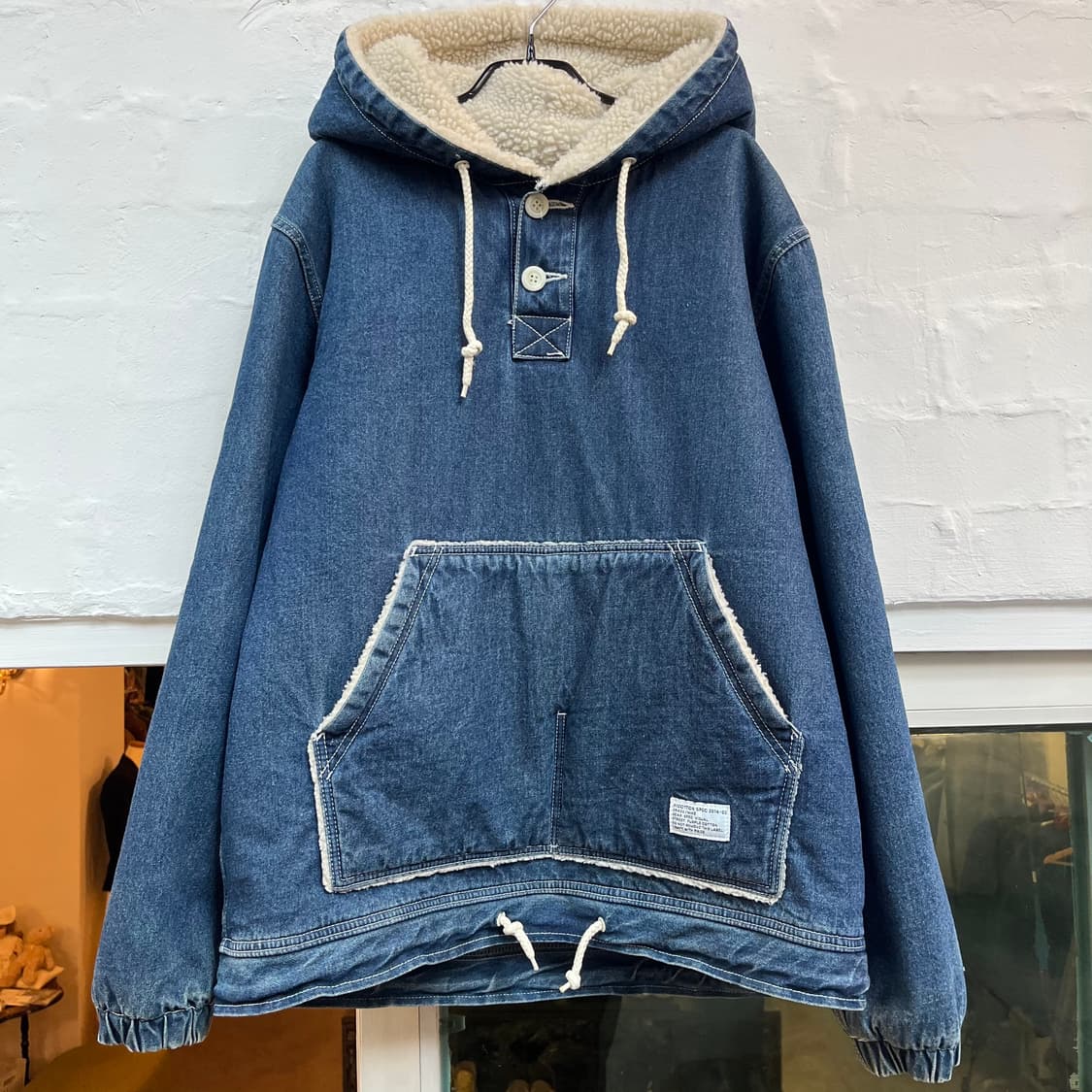 Purple Cotton 퍼플코튼 오버핏 데님 플리스 아노락 상품이미지1